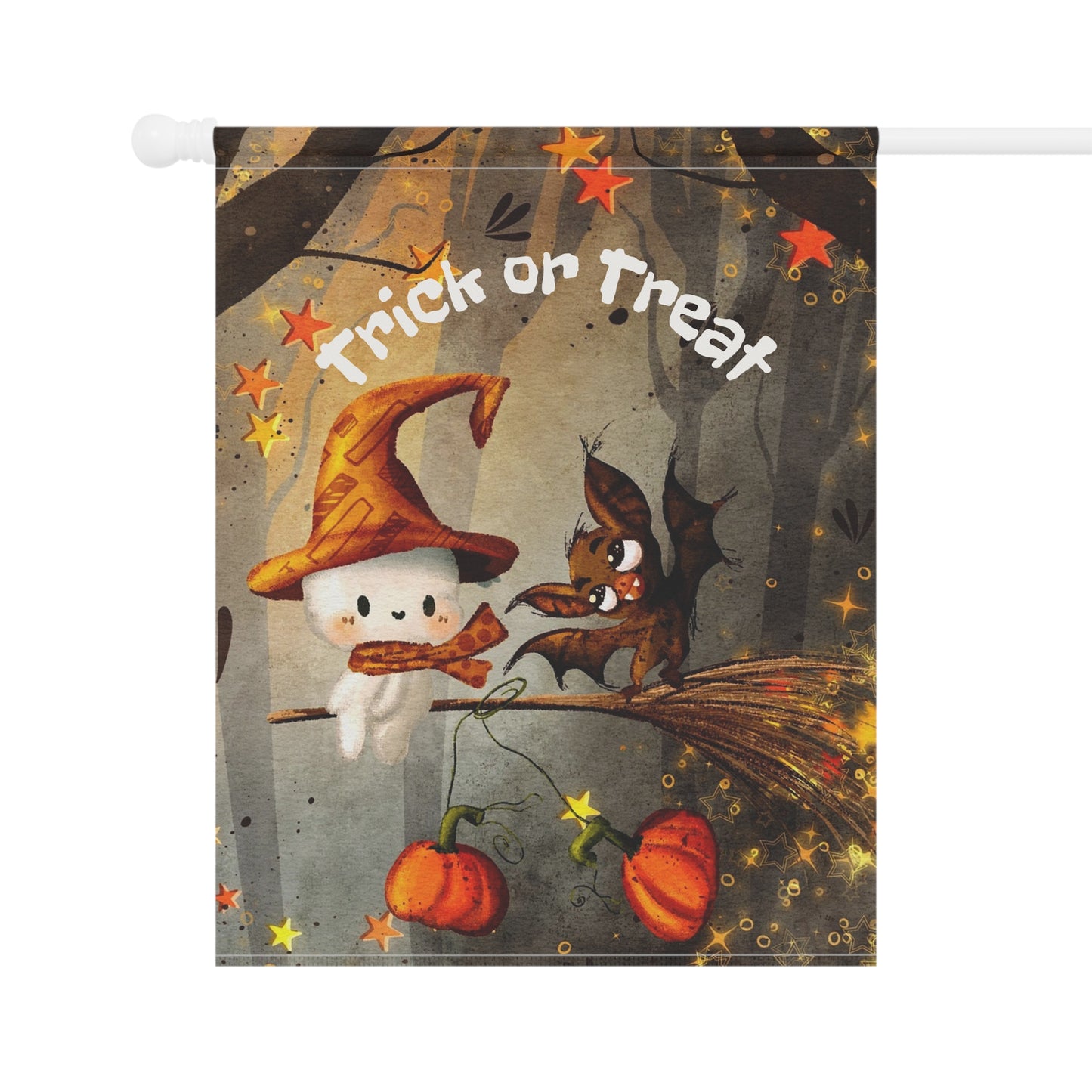 Halloween Garden Banner, Trick or Treat Decor, Seasonal Outdoor Flag, Fall Celebration Decoration, Holiday Yard Sign