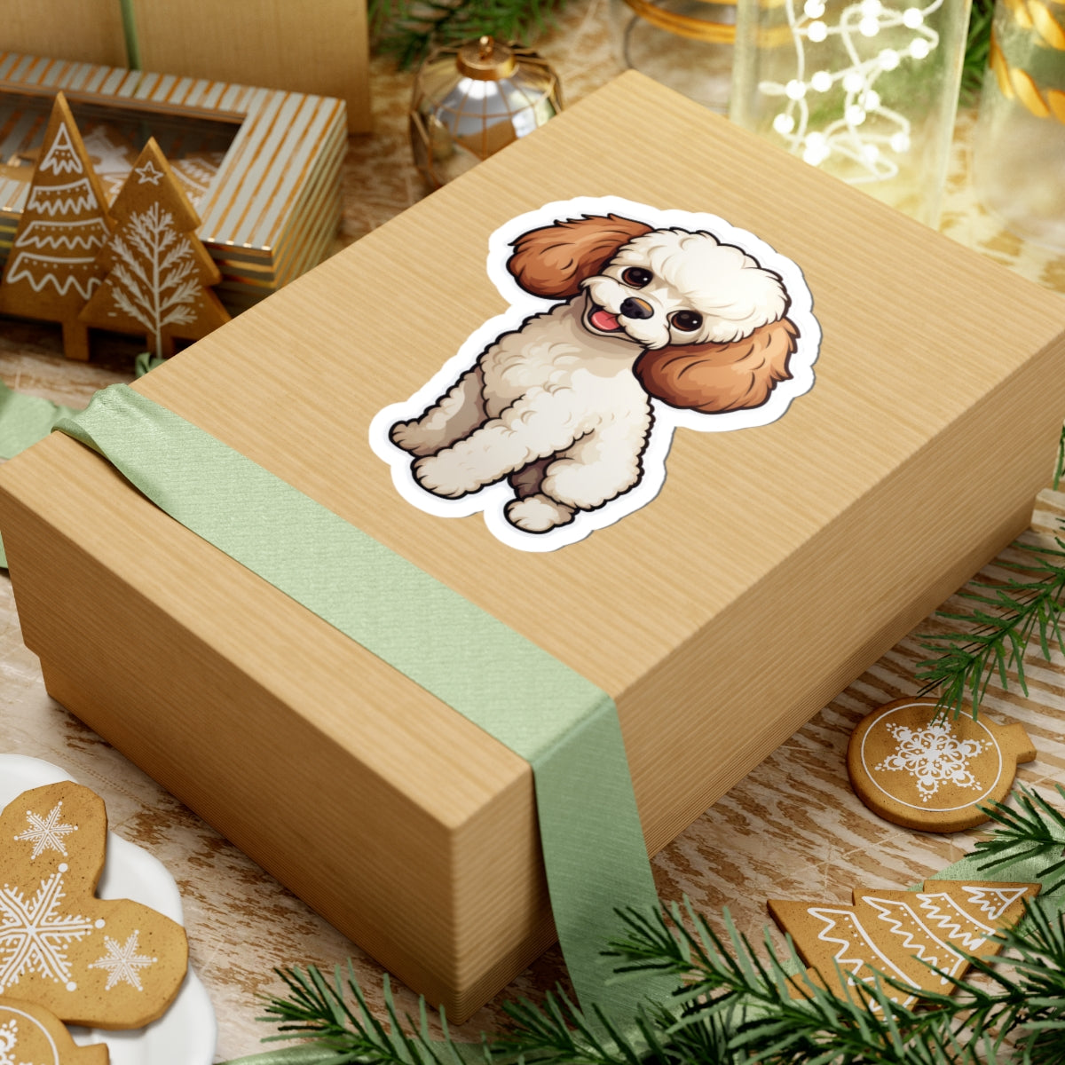 Cute Poodle Kiss-Cut Stickers, Dog Lover Decor, Laptop Stickers, Pet Gifts, Playful Home Accessories