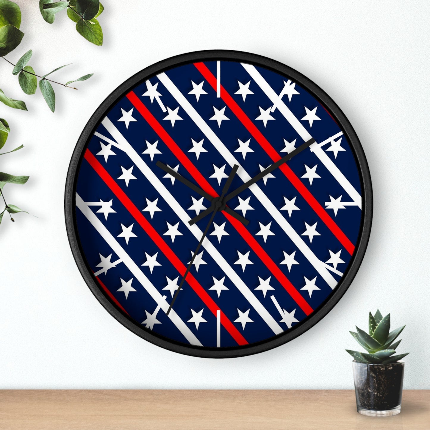 Wall Clock Red white and blue