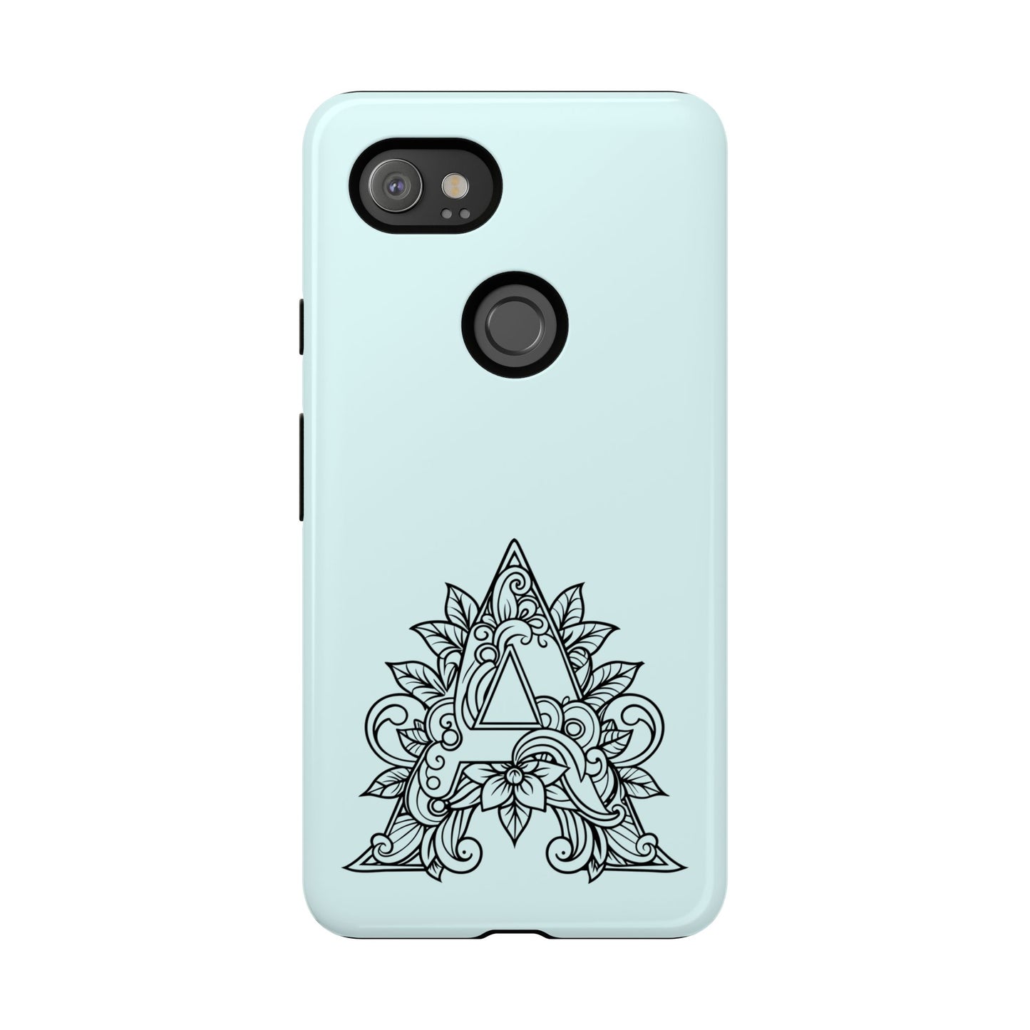 Personalized Tough Phone Case, Floral Monogram Cell Phone Cover, Custom Protective Case, Unique Gift, Birthday, Graduation