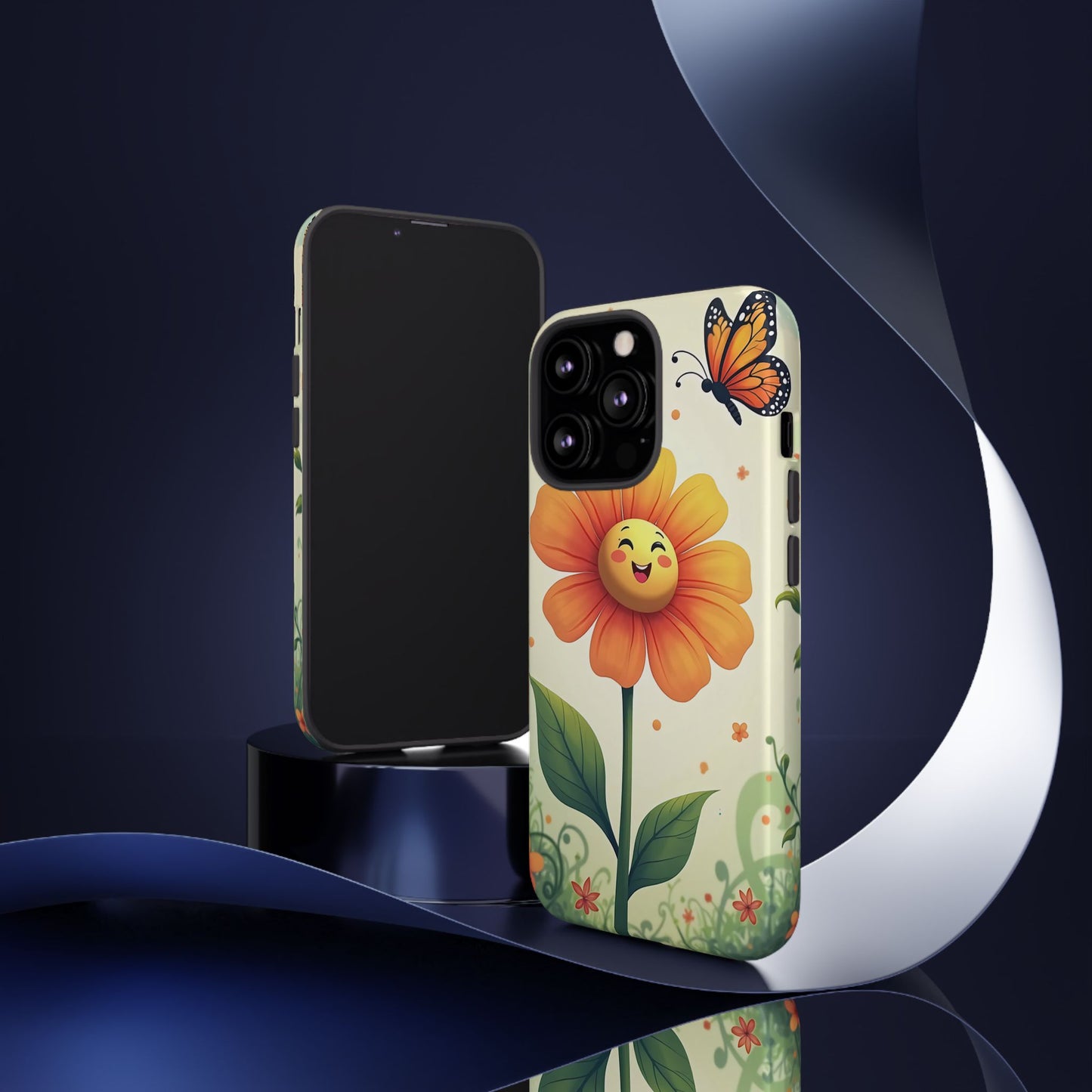 Floral Phone Case with Butterfly Design, Cute Flower Phone Cover for Nature Lovers, Eco-Friendly Gift, Spring Vibes, Birthday Present