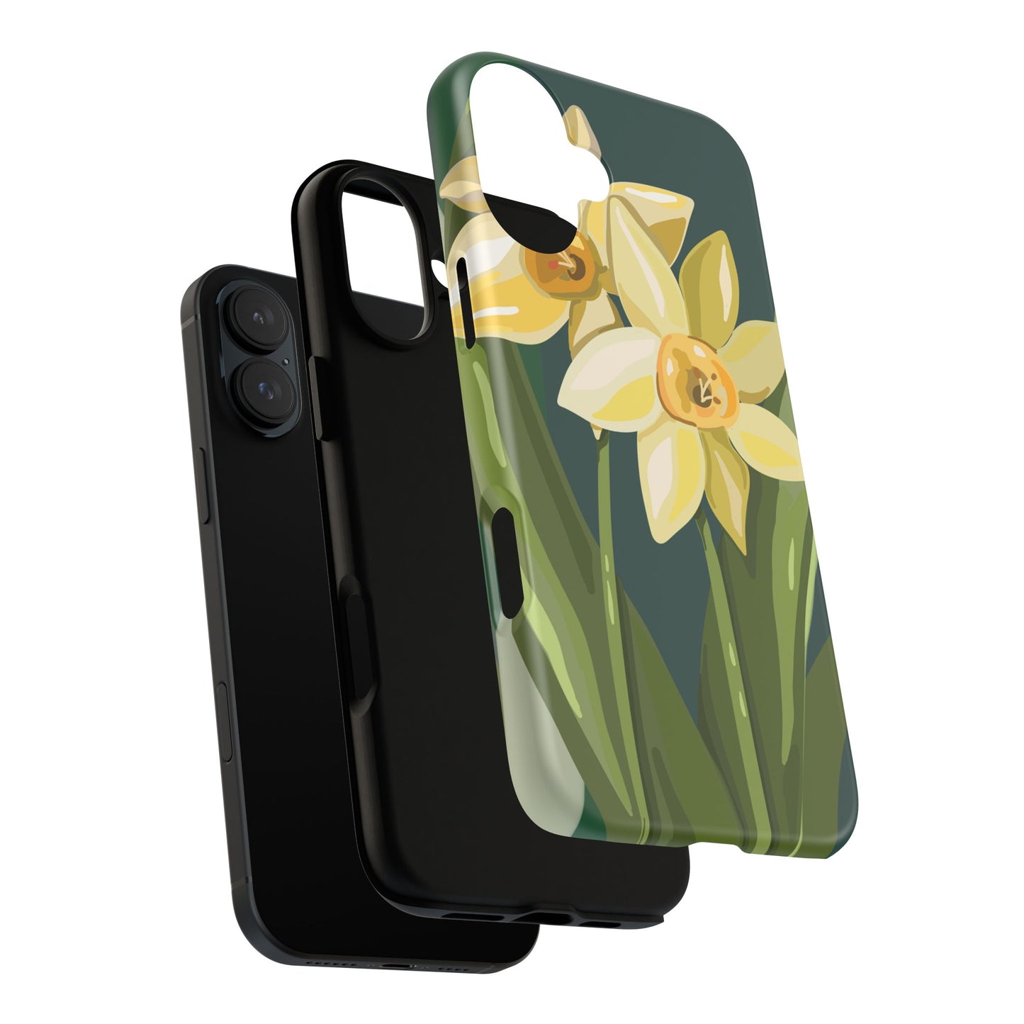 Floral Phone Case - Yellow Daffodil Design, Tough Phone Cover, Spring Decor, Floral Gift, Nature-Inspired Accessories