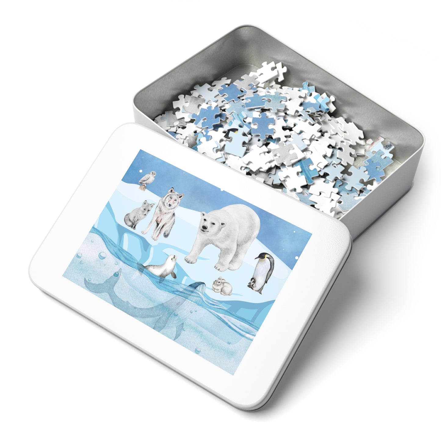 Polar Wildlife Jigsaw Puzzle, Relaxing Family Game, Educational Kids Activity, Nature Lover Gift, Arctic Animals Decor