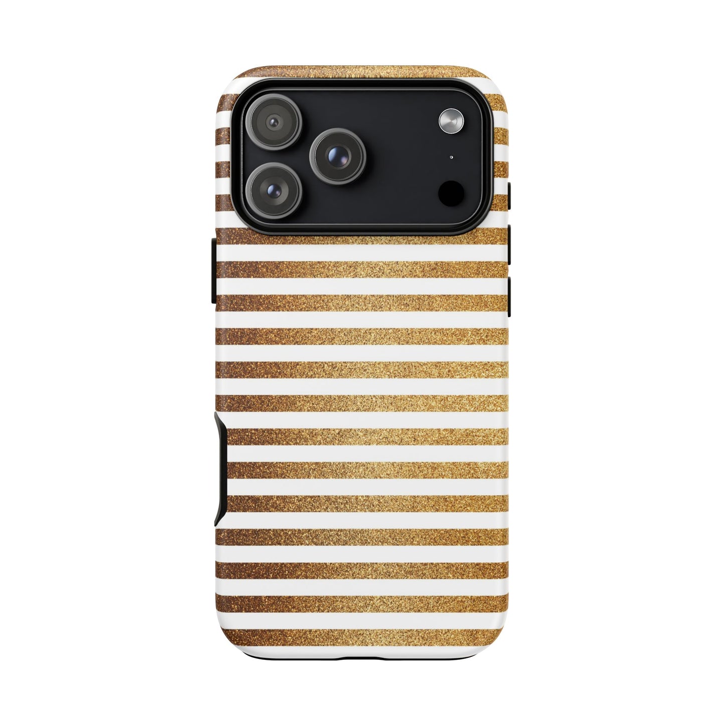 Glamorous Gold Striped Phone Case | Tough Cases, Stylish Phone Cover, Chic Accessories, Gift for Her, Fashionable Tech