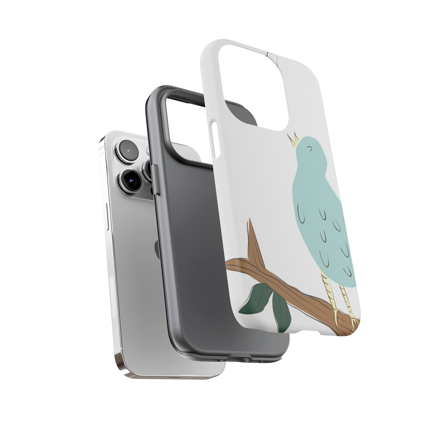 Birdsong Phone Case — Cute Blue Bird on Branch Protective Case