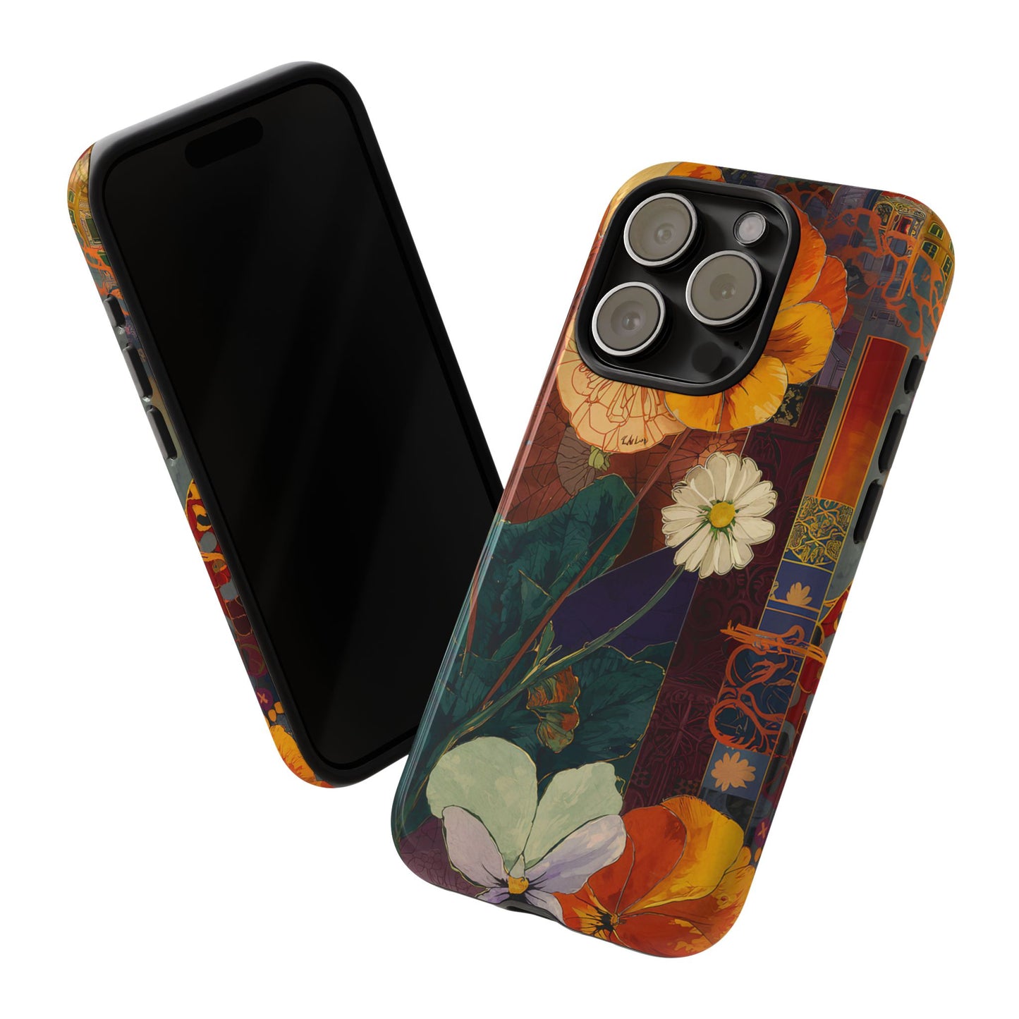 Floral Pansy Tough Phone Case — Vintage Botanical Protection