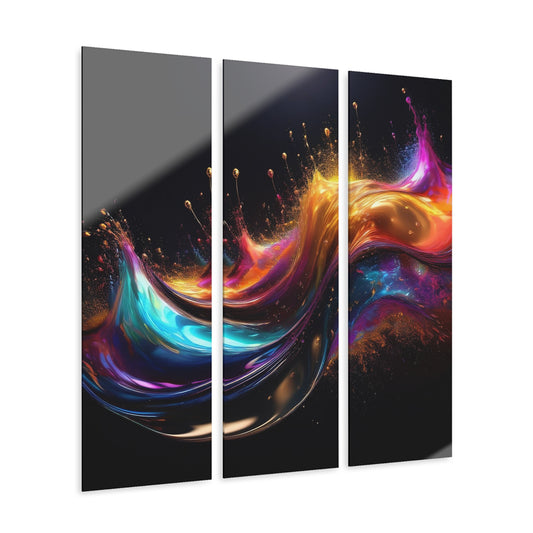 Vibrant Acrylic Triptych Wall Art - Modern Abstract Decorative Panels, Home Decor, Colorful Art Set, Stunning Artwork for Living Room, [...]