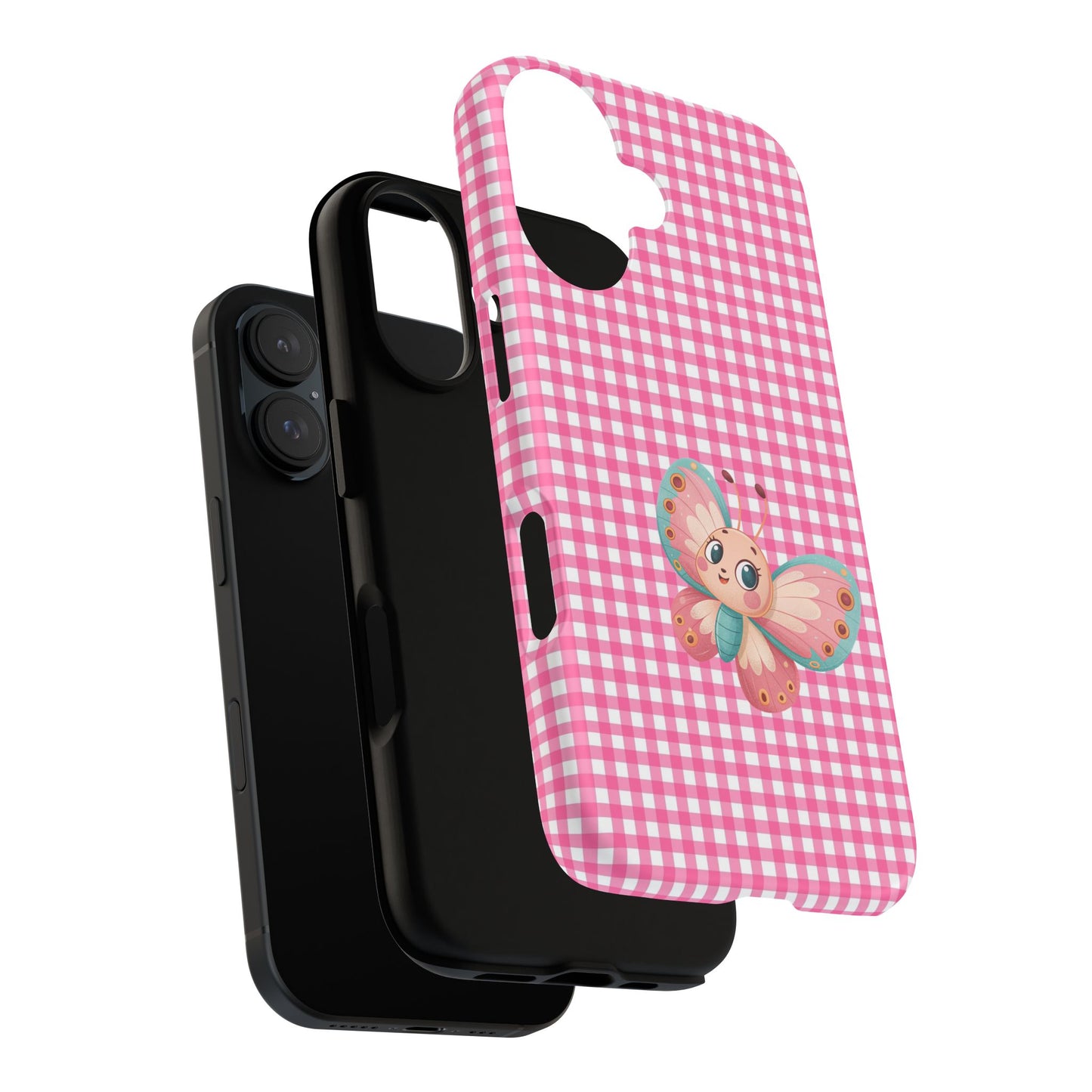 Cute Butterfly Phone Case, Tough Cases, Floral Phone Accessory, Gift for Her, Spring Fashion, Kids' Birthday Present, Pastel Aesthetic