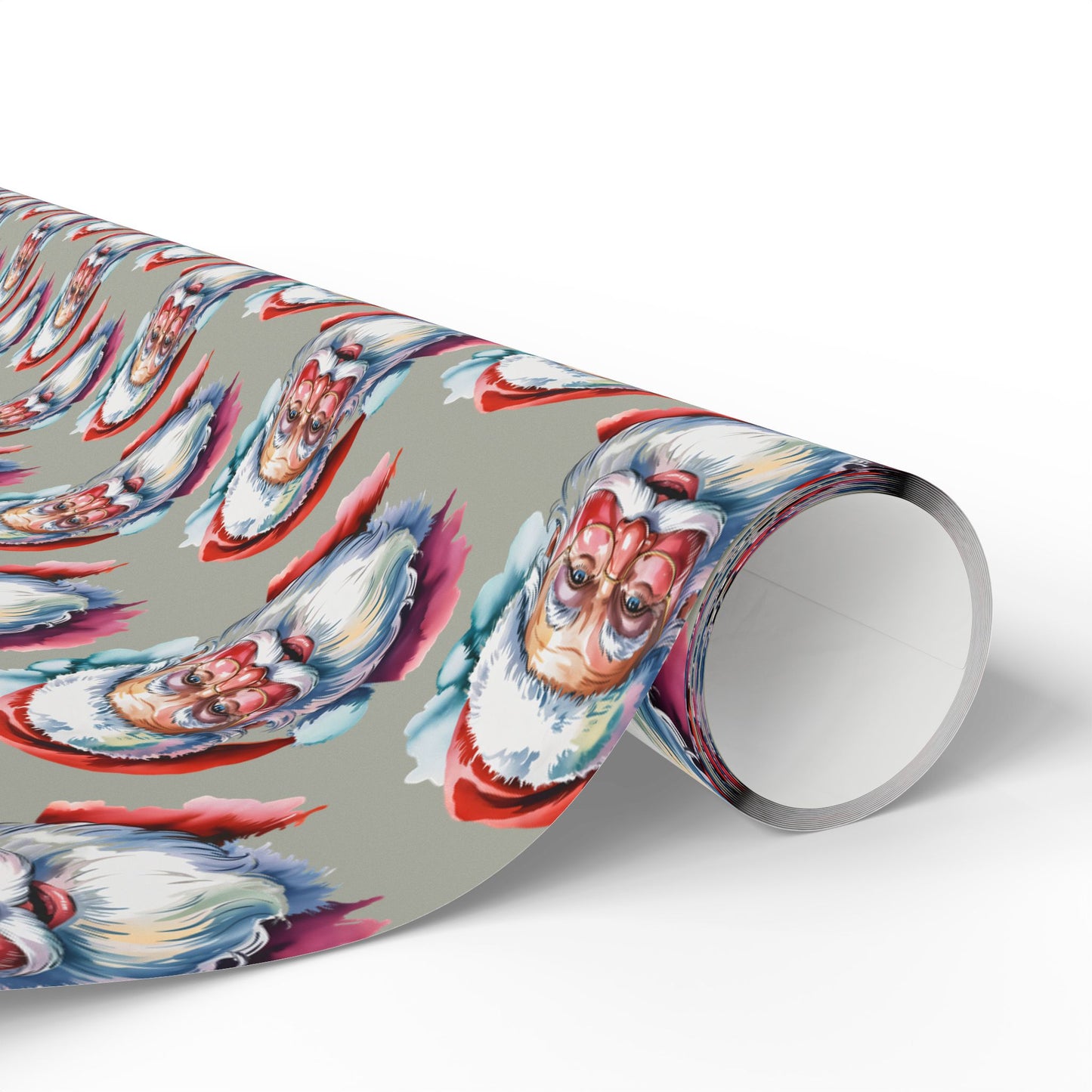 Santa Face Wrapping Paper Roll — Festive Holiday Gift Wrap