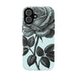 Elegant Floral Phone Case, Tough Cases for iPhones, Black Rose Design, Gift for Her, Stylish Phone Cover, Birthday Gifts