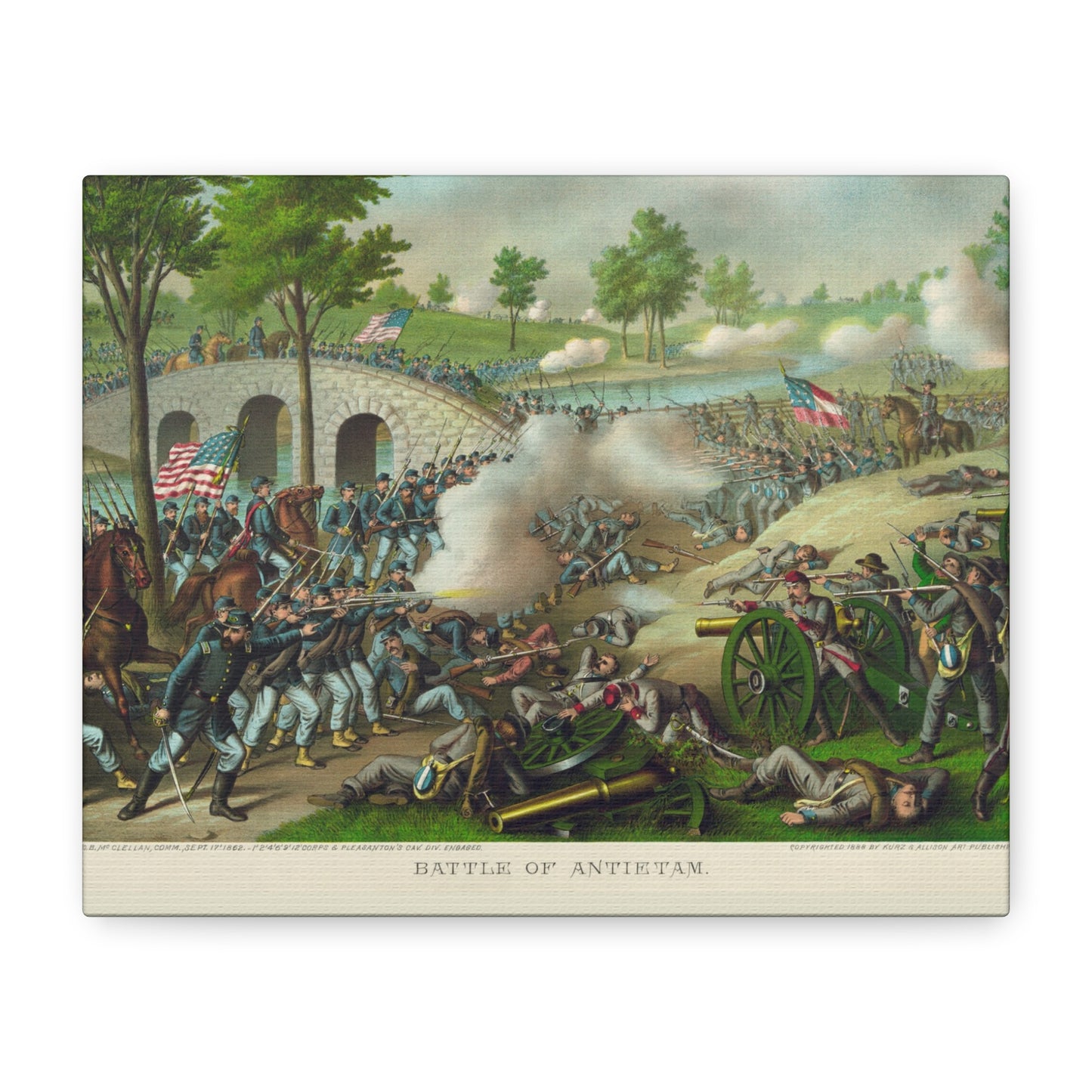 Antietam Battle Canvas Print — Civil War Historical Wall Art (Matte Stretched)