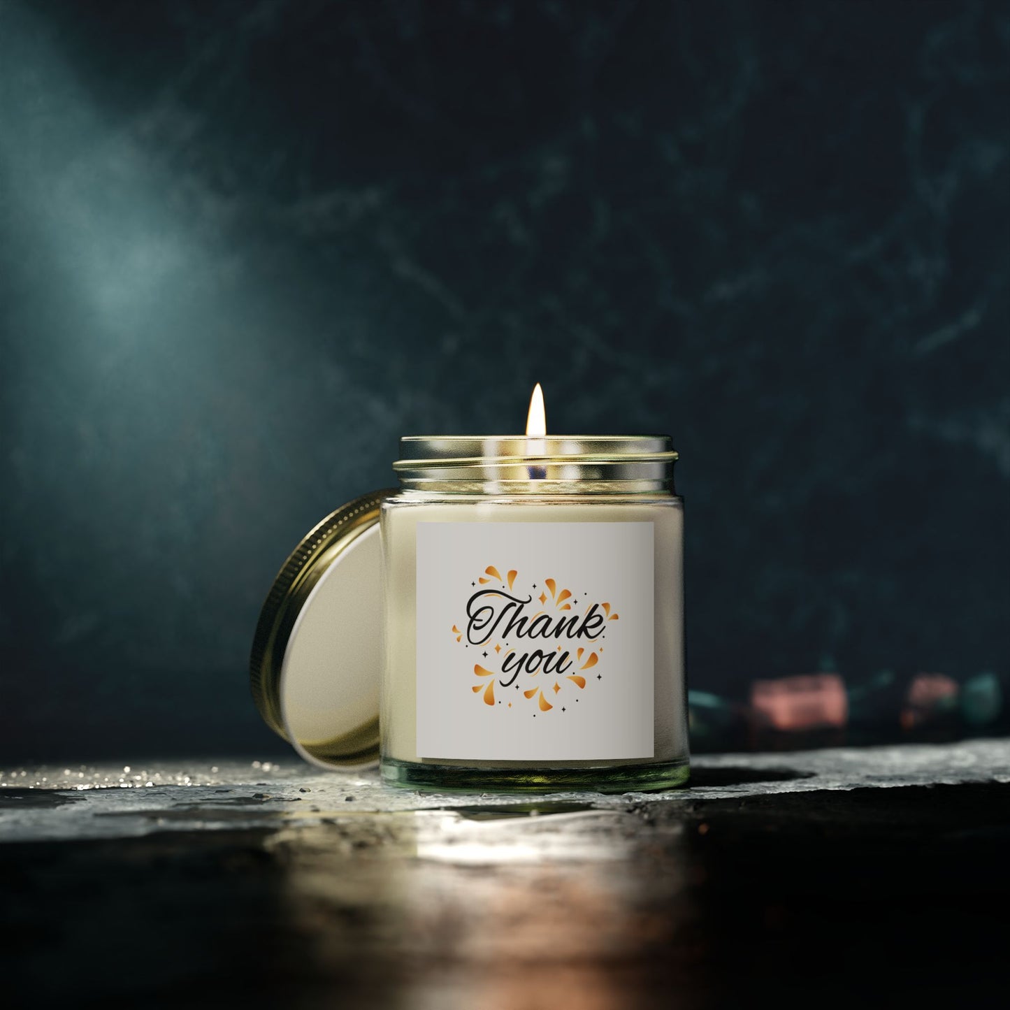 Thank You Scented Candle - Coconut Apricot Wax Gift, Birthday Present, Relaxation, Home Decor, Aromatherapy
