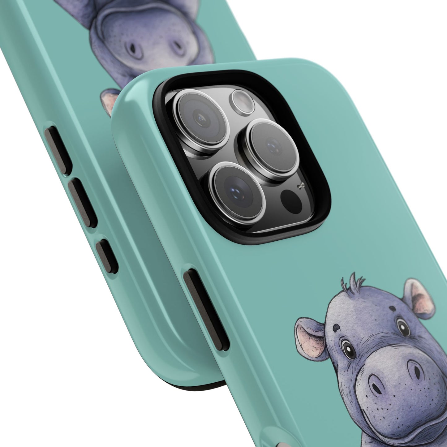 Cute Hippo Phone Case, Tough Phone Cover, Fun Animal Case, Gift for Kids, Cute Decor, Birthday Present