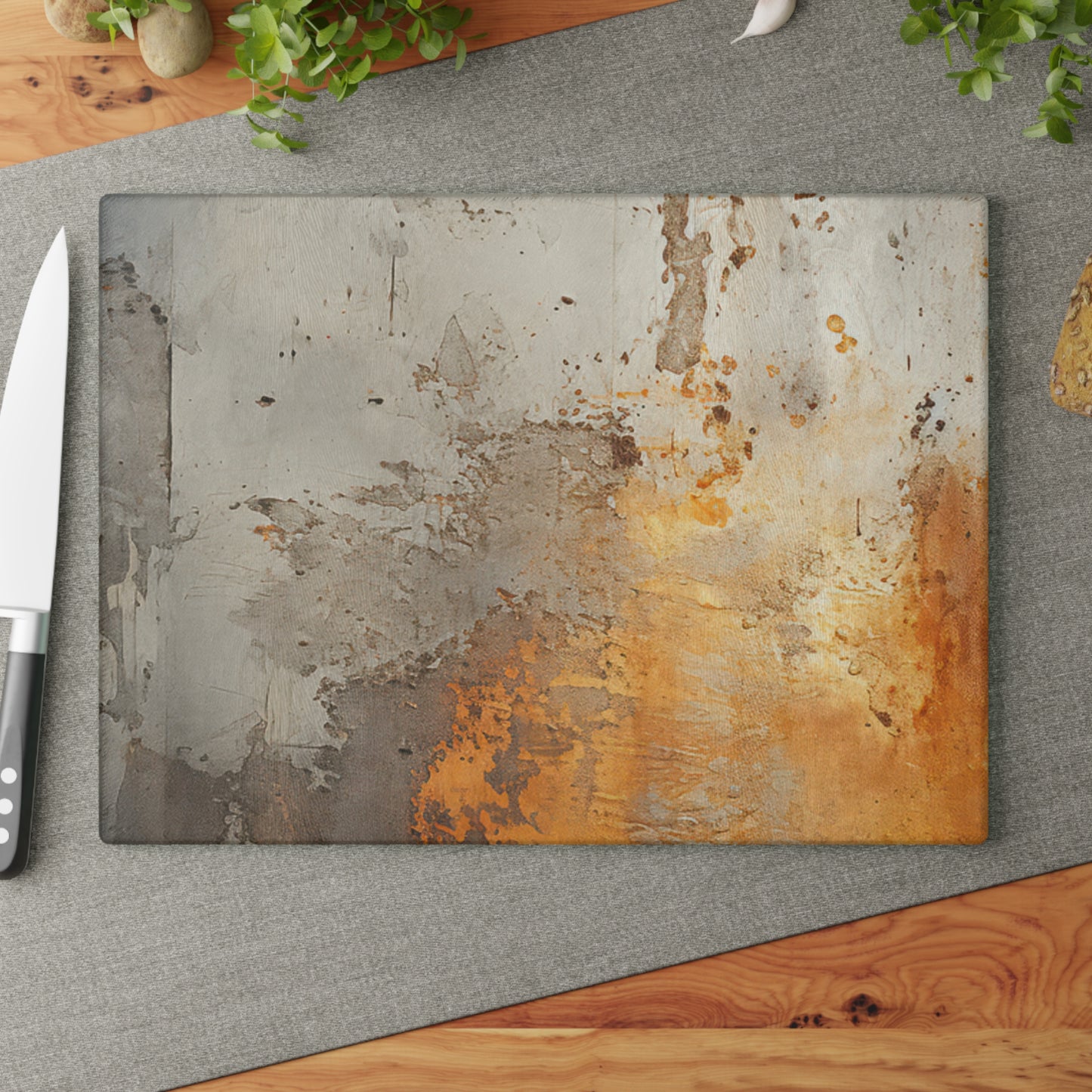 Rustic Chic Glass Cutting Board Unique Kitchen Decor, Artisan Cooking Gifts