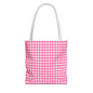 Cute Pink Gingham Tote Bag - Reusable Shopping Bag, Beach Tote