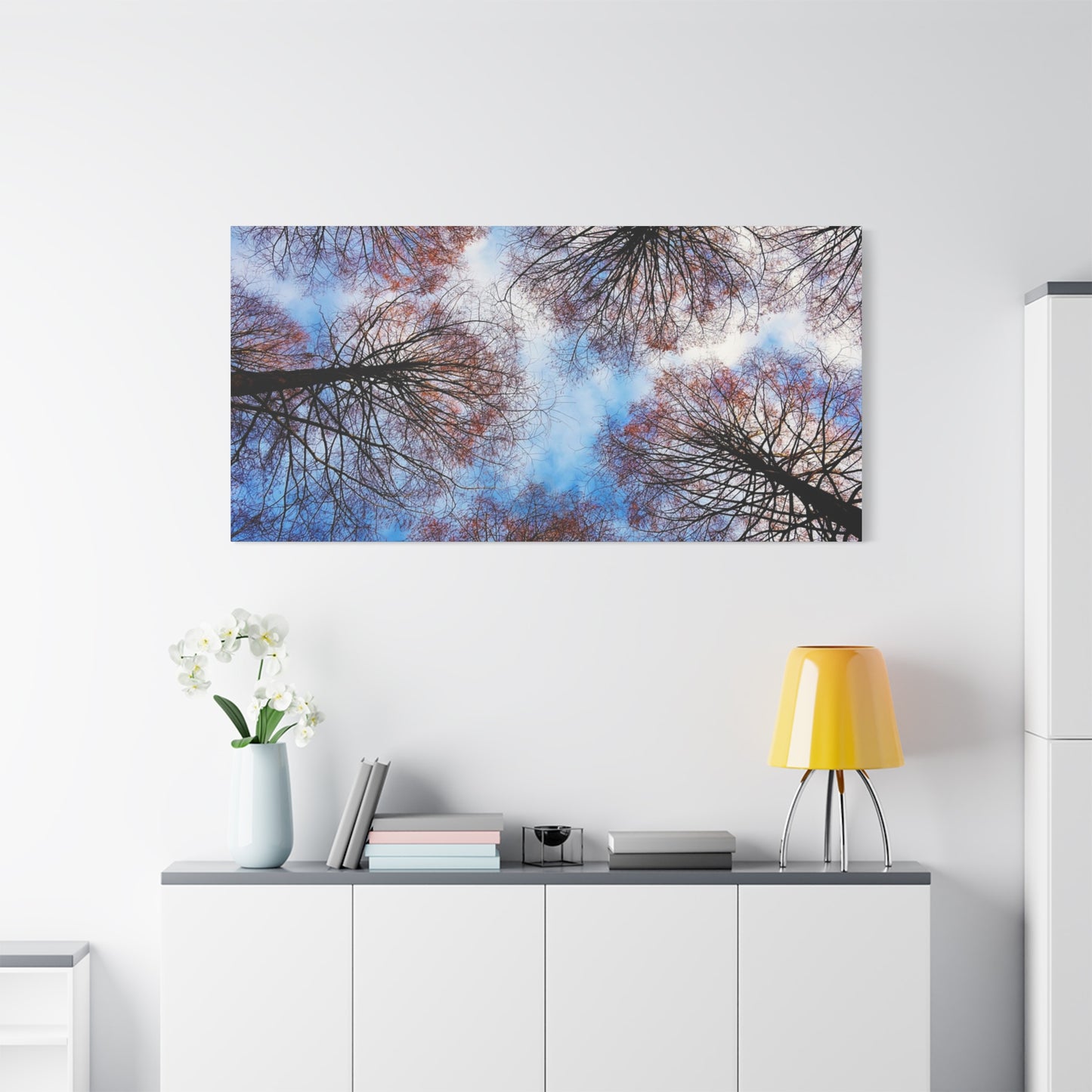 Canopy Sky Canvas Print — Winter Tree Tops Wall Art