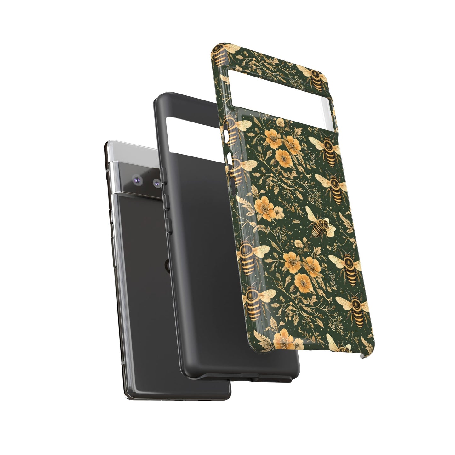 Nature-Inspired Phone Case, Tough Cases for Nature Lovers, Floral Bee Design, Eco-Friendly Gift, Summer Vibes, Trendy Phone Accessory,