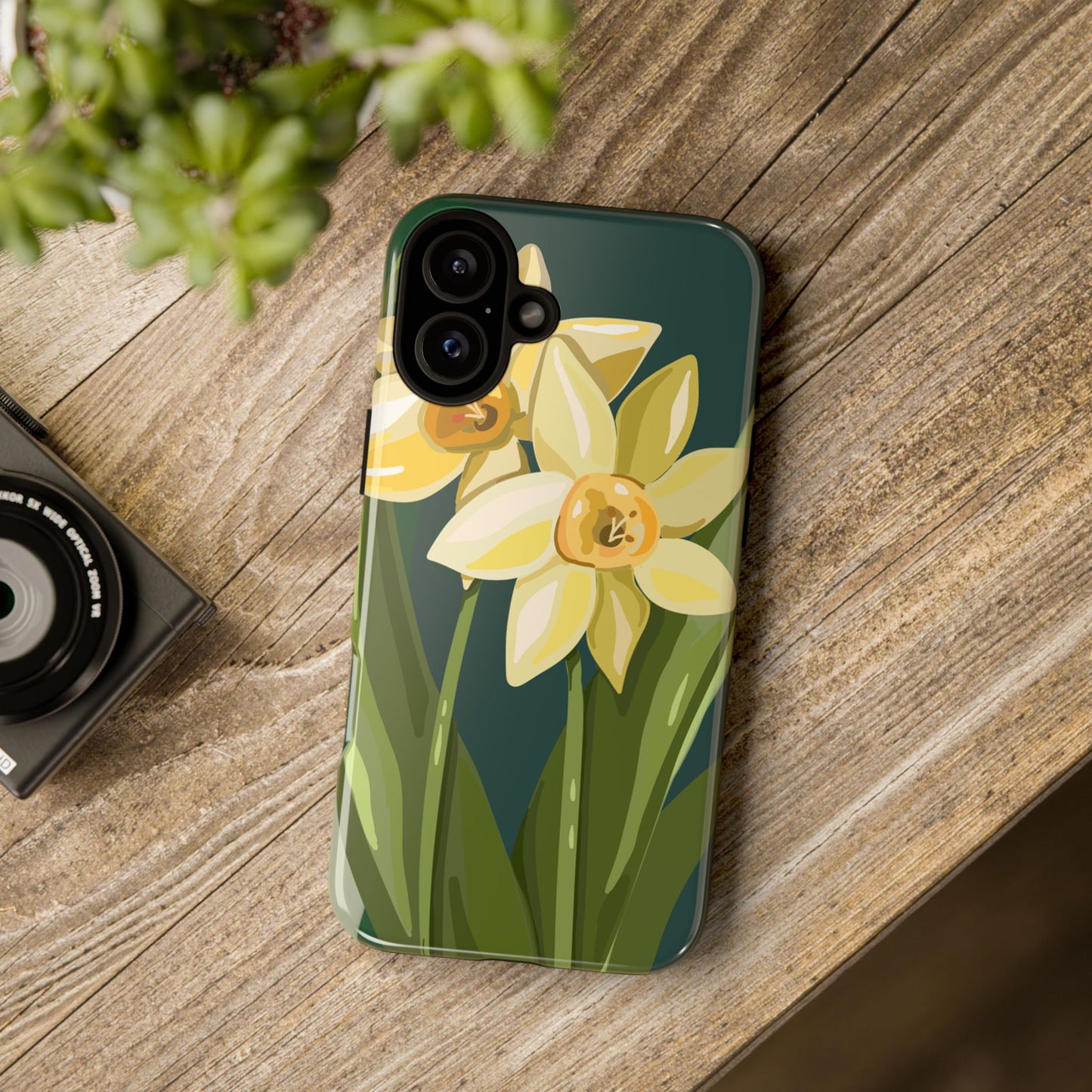 Floral Phone Case - Yellow Daffodil Design, Tough Phone Cover, Spring Decor, Floral Gift, Nature-Inspired Accessories