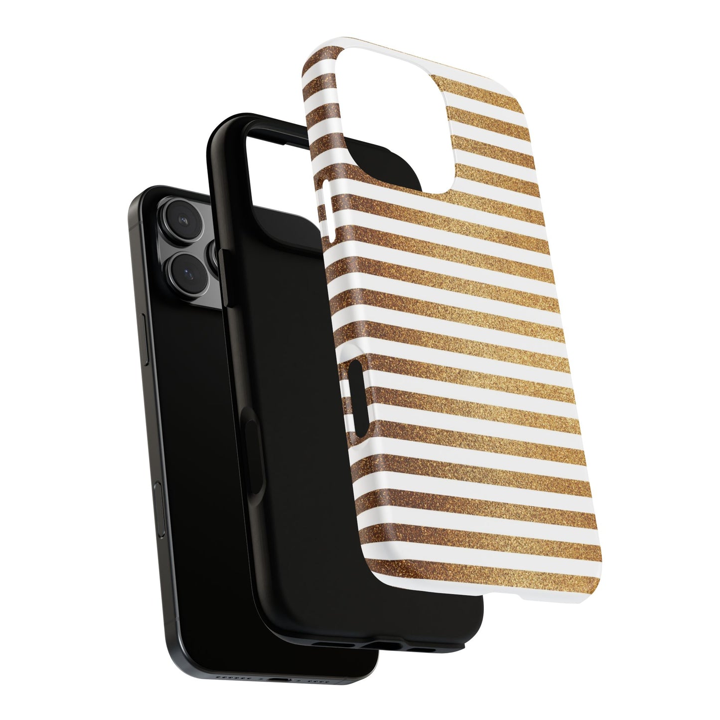 Glamorous Gold Striped Phone Case | Tough Cases, Stylish Phone Cover, Chic Accessories, Gift for Her, Fashionable Tech