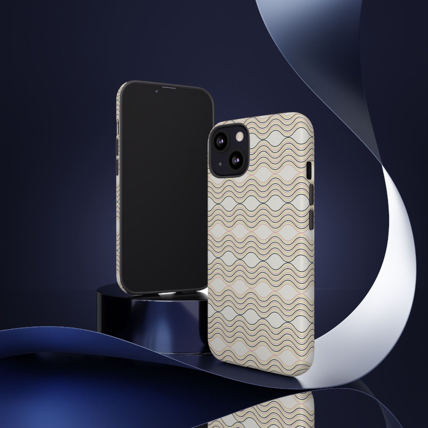 Stylish Phone Case for Tough Protection, Wavy Design, Chic Accessory, Gift for Her, Trendy Tech, Holiday Gift Idea
