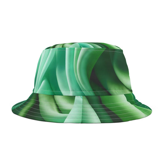 Stylish Green Swirl Bucket Hat | Summer Accessory, Beach Hat, Festival Wear, Unisex Headwear, Gift for Her/Him