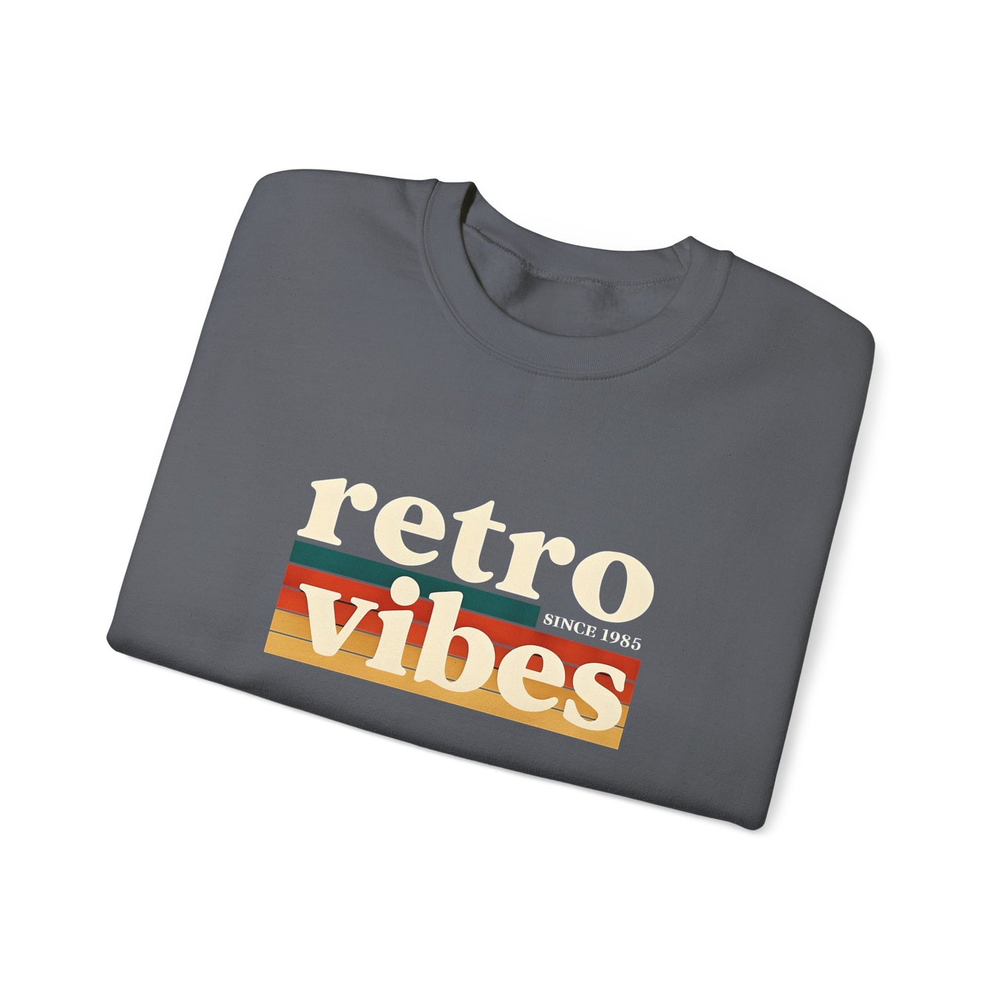 Retro Vibes Crewneck Sweatshirt, Unisex Vintage Style, Cozy Fall Fashion, Gift for Music Lovers, Chill Weekend Wear