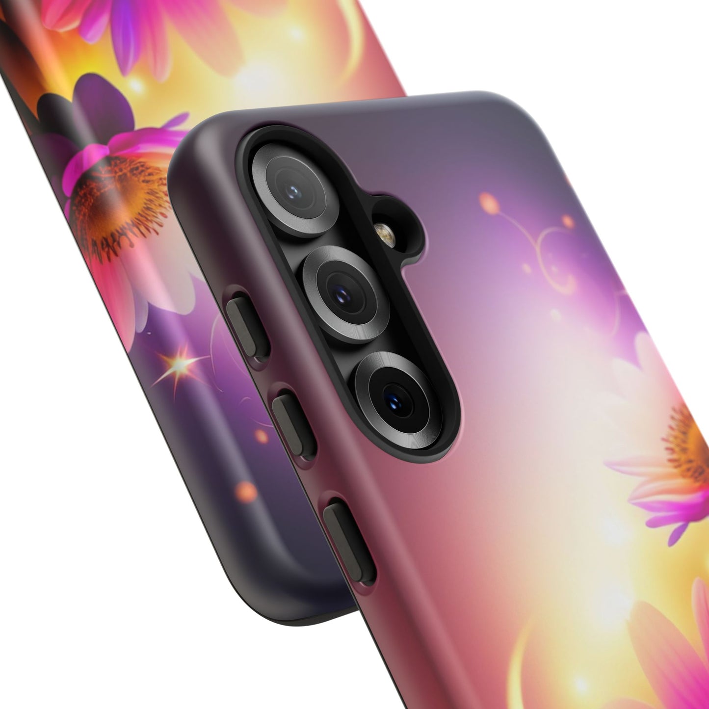 Floral Moonlight Phone Case – Purple Daisy Protective Cover