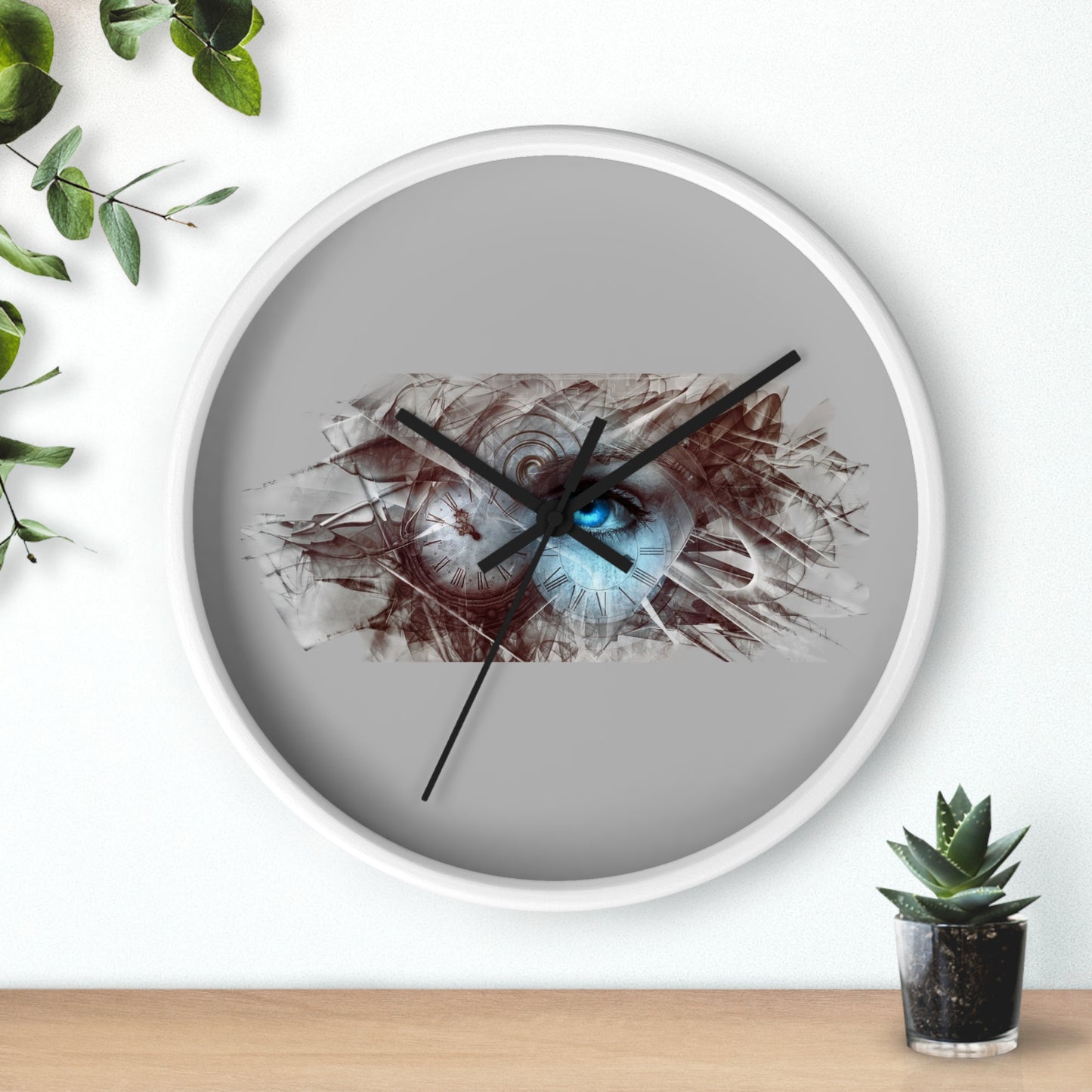 Rustic Eye Art Wall Clock, Unique Home Decor, Gift for Art Lovers
