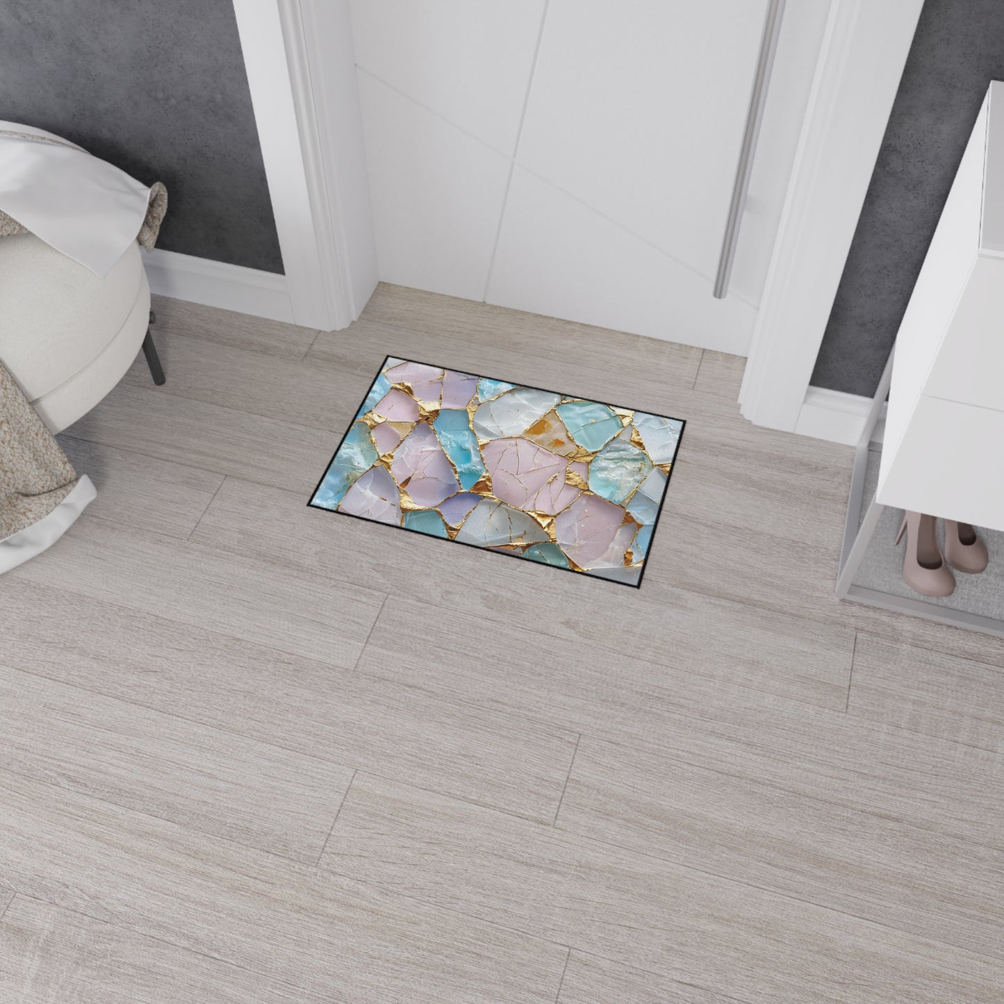 Elegant Geode Floor Mat, Luxurious Entrance Rug,  Non-Slip