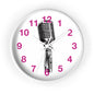 Red Numbers Optical Stripe Wall Clock | Black White Vertical Lines