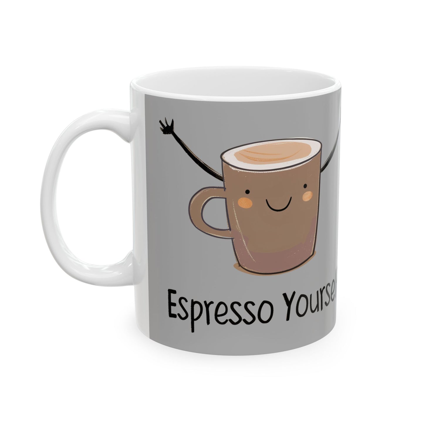 Espresso Yourself Funny Coffee Mug — Cute High-Five Coffee Cups (11oz & 15oz)