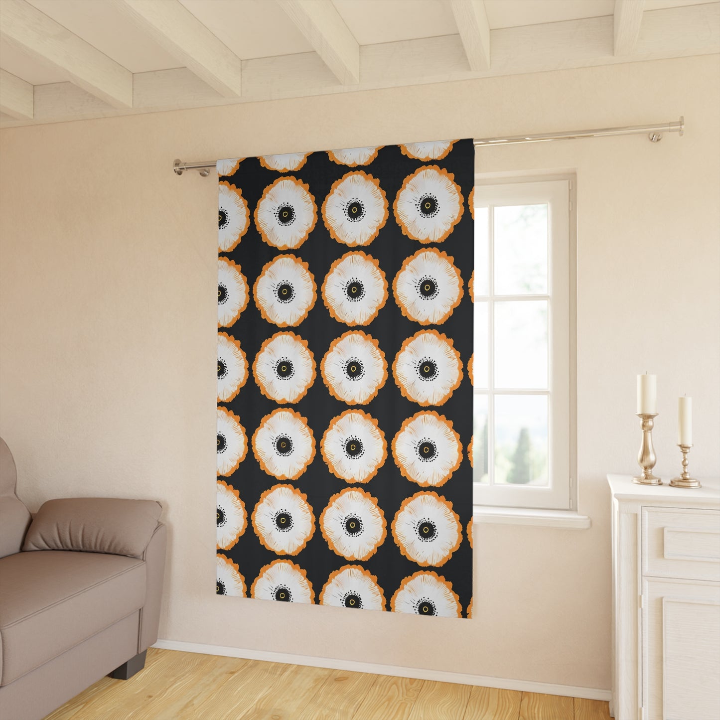 Floral Blackout Window Curtains, Elegant Floral Home Decor, Modern Living Room Accent, Ideal for Bedroom or Dining Room, Unique Gifts, Bold