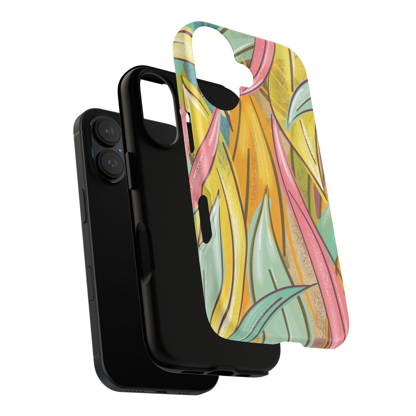 Vibrant Phone Case with Colorful Leaf Design, Tough Cases for Nature Lovers, Eco-Friendly Gift, Summer Vibes, Floral Phone Cover