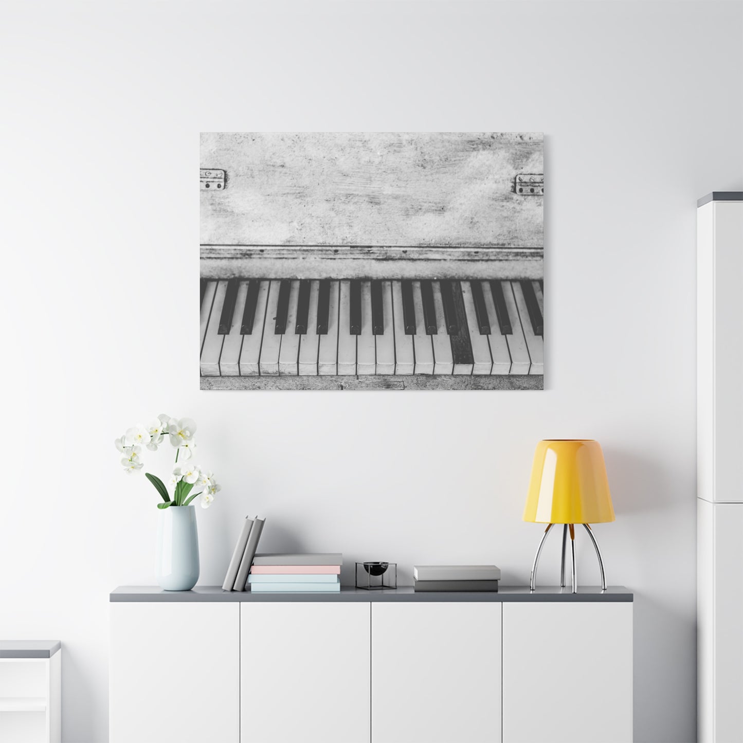 Vintage Piano Keys Matte Canvas Print