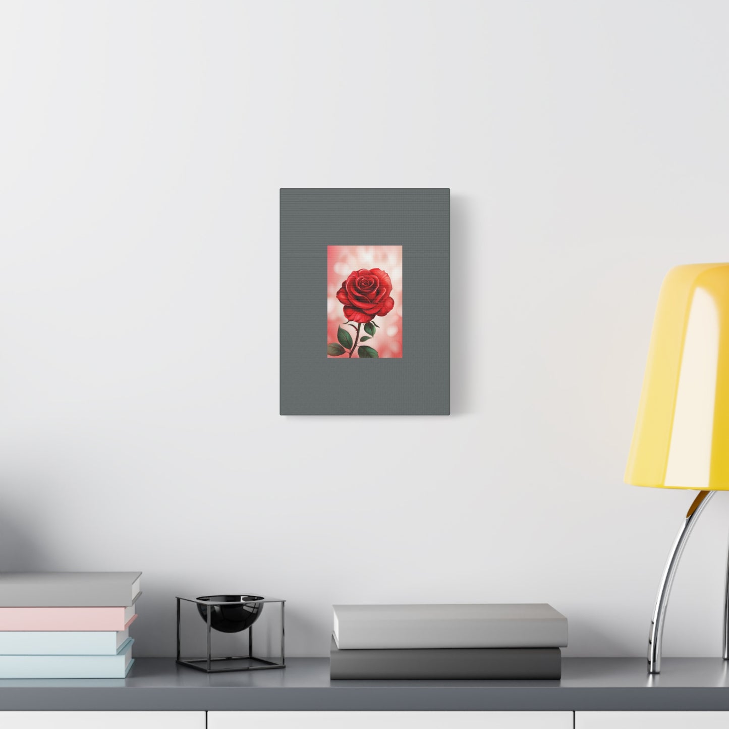 Red Rose Vertical Matte Canvas Print — Romantic Floral Wall Art