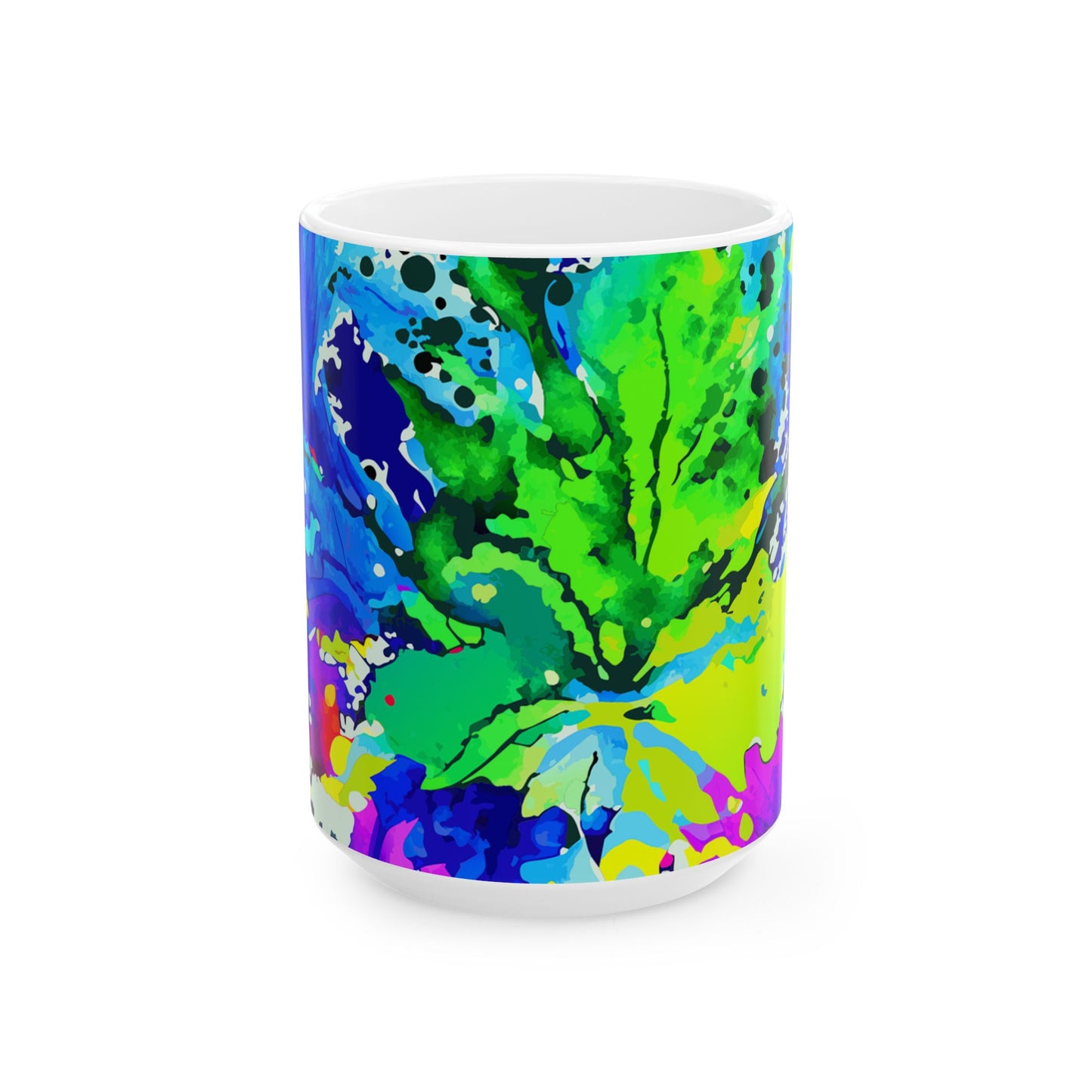 Vibrant Abstract Ceramic Mug, Coffee or Tea Mug, Kitchen Decor, Unique Artwork