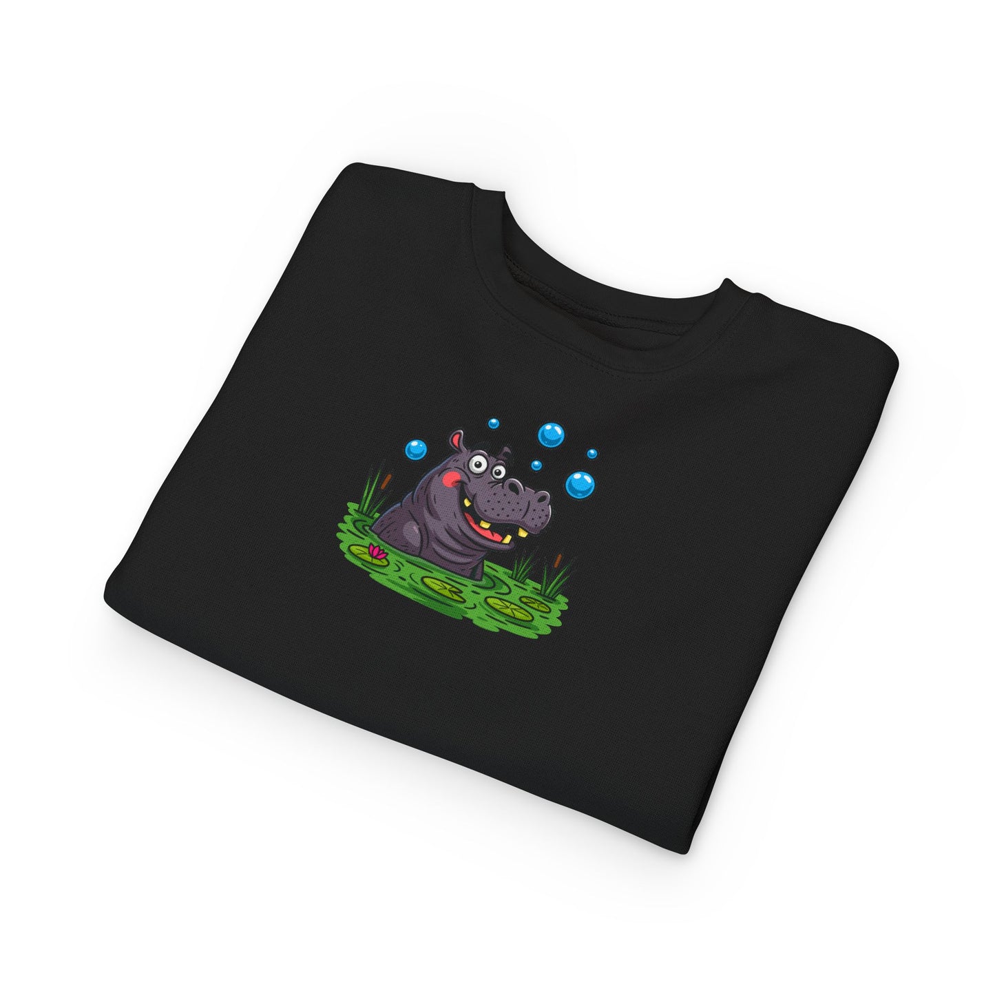 Toddler Hippo Sweatshirt, Cute Animal Apparel, Kids' Gift Idea, Birthday Present, Playful Toddler Clothes, Animal Lover Sweatshirt