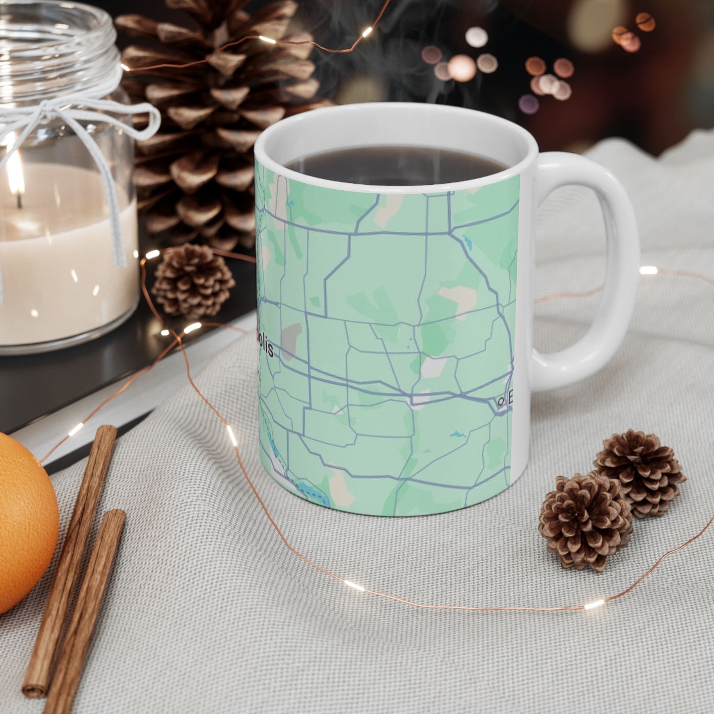 Personalized Map Mug, Custom Map Coffee Cup, Unique Gift for Travelers, Home Decor, Anniversary Present, Heart in Minneapolis