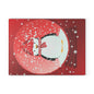 Holiday Penguin Glass Cutting Board – Festive Snow Globe Kitchen Decor
