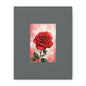 Red Rose Vertical Matte Canvas Print — Romantic Floral Wall Art