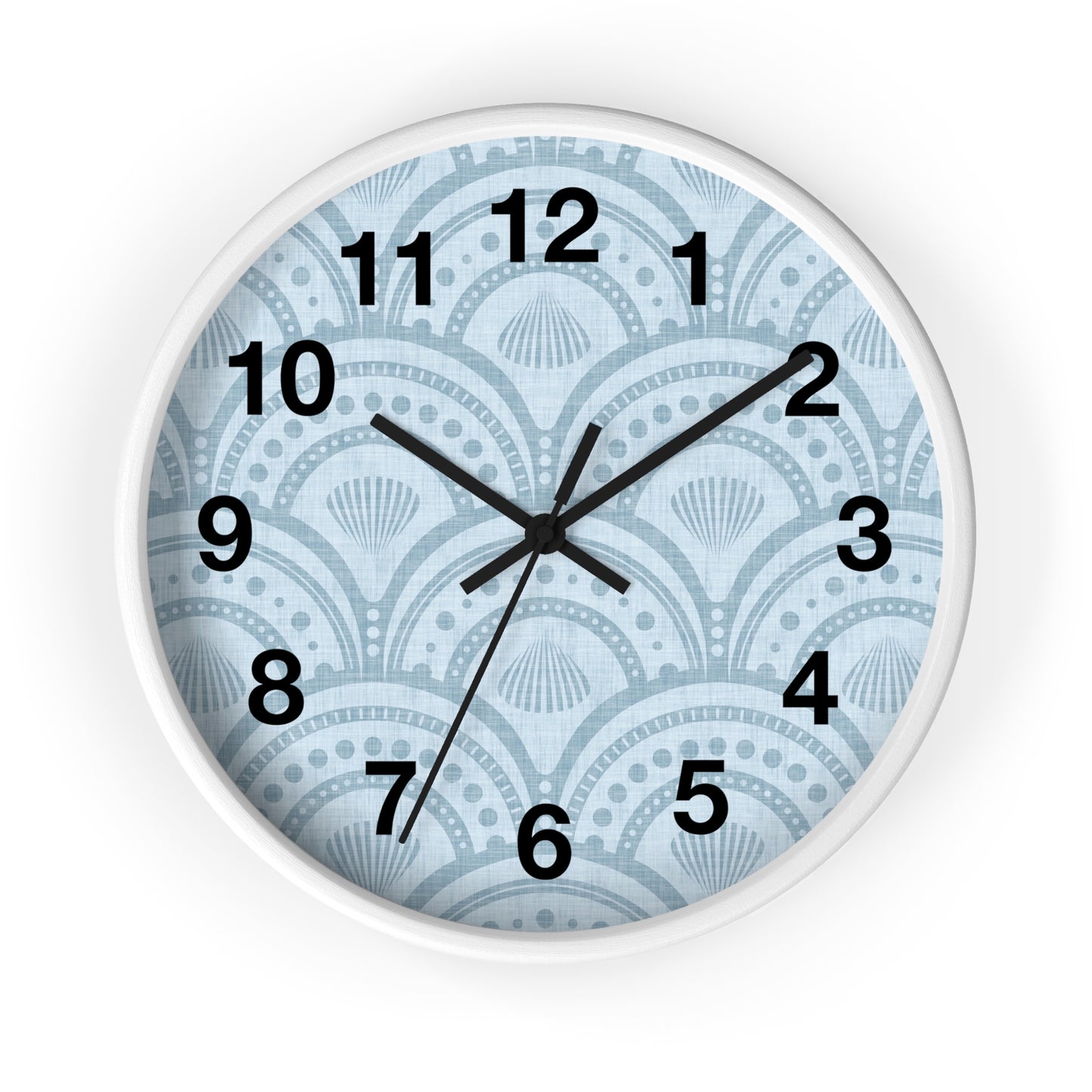 Coastal Blue Art Deco Wall Clock