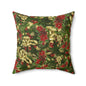 Festive Floral Throw Pillow | Christmas Decor, Holiday Cushion, Gift for Home, Seasonal Accent Pillow, Cozy Living Room