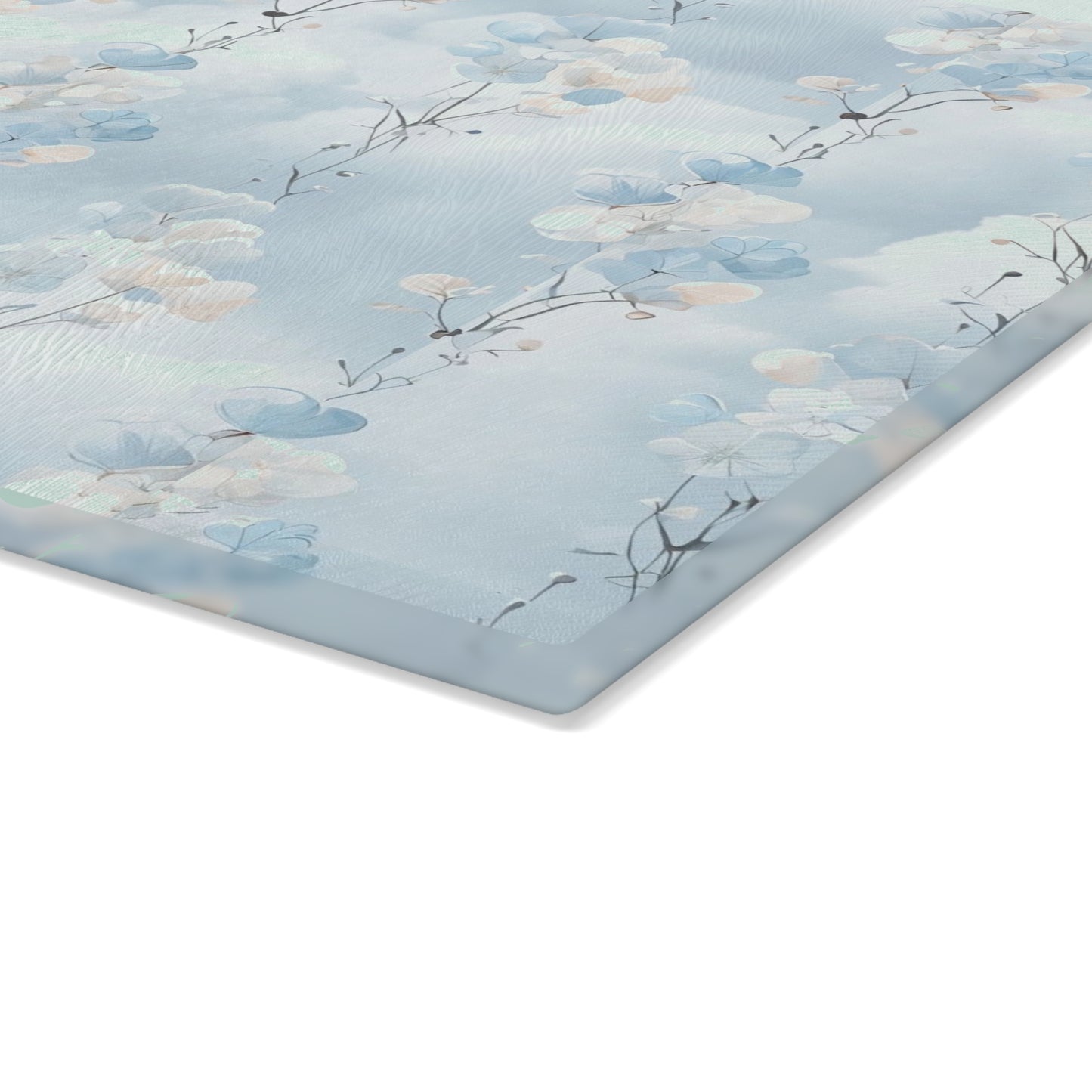 Monogrammed Blue Floral Glass Cutting Board – Personalize