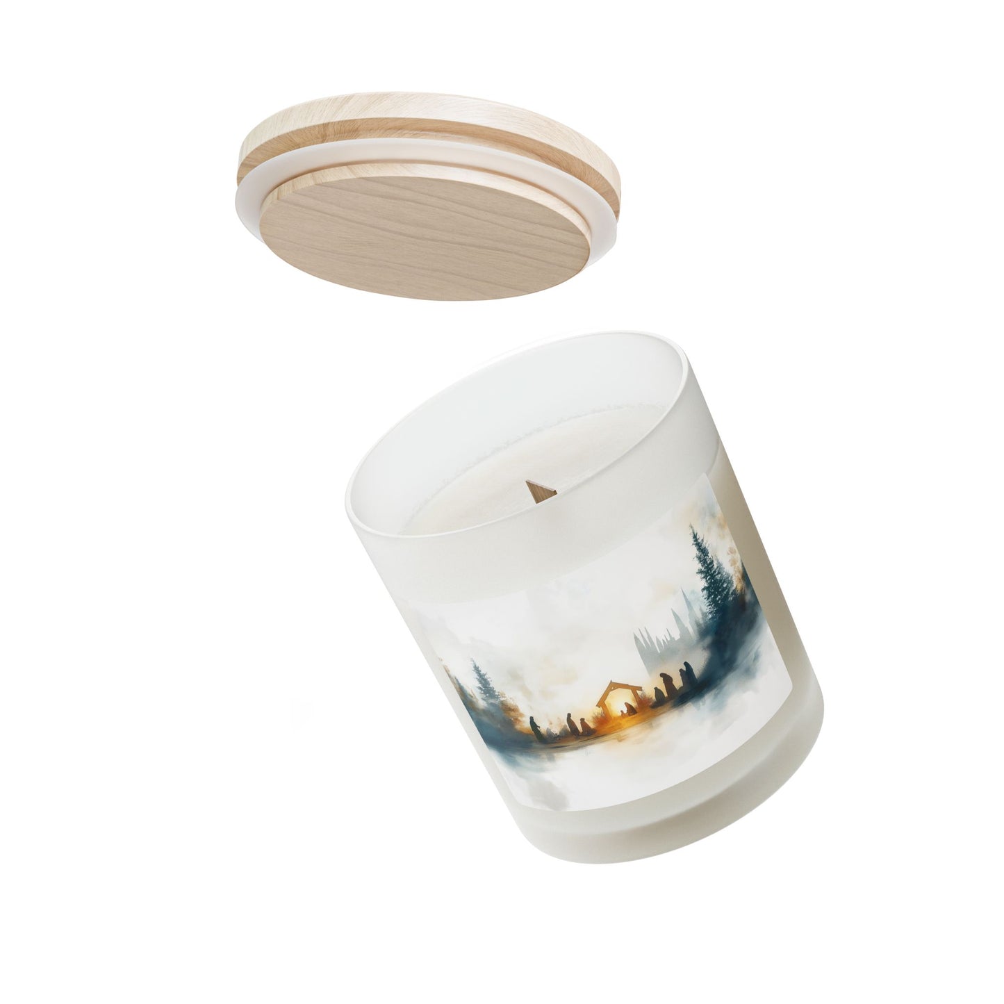 Frosted Glass Candle Holder, Cozy Home Decor, Gift for Winter, Holiday Candle, Relaxing Atmosphere, Aromatherapy Decor