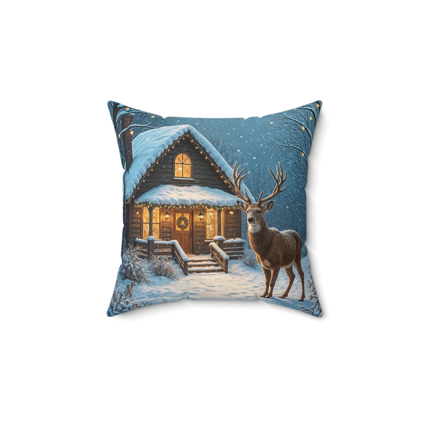 Cozy Winter Decor Pillow, Holiday Home Accent, Reindeer Design Cushion, Festive Throw Pillow, Christmas Gift Idea