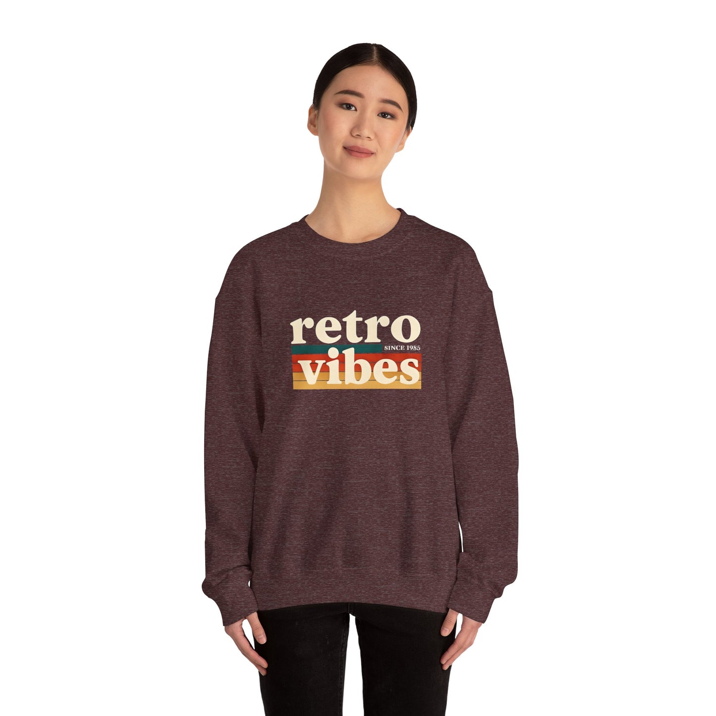 Retro Vibes Crewneck Sweatshirt, Unisex Vintage Style, Cozy Fall Fashion, Gift for Music Lovers, Chill Weekend Wear