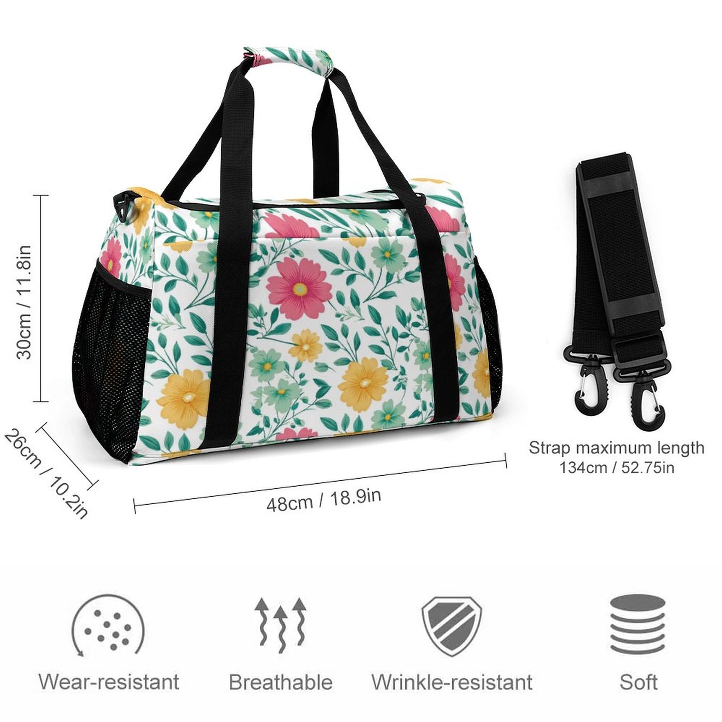 Travel Duffel Bag - Floral