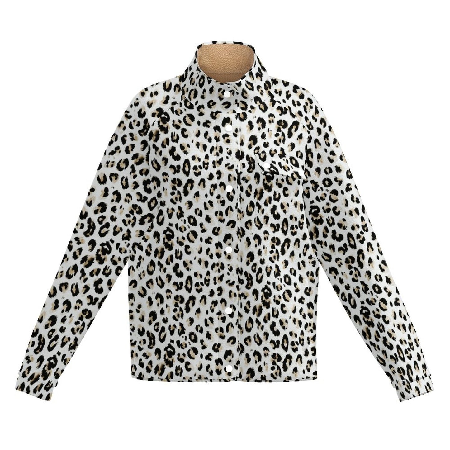 Stand-up Collar Fleece Casual Jacket