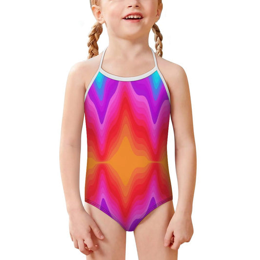 Strap Swimsuit for Girls(All-Over Printing) Fun Colors
