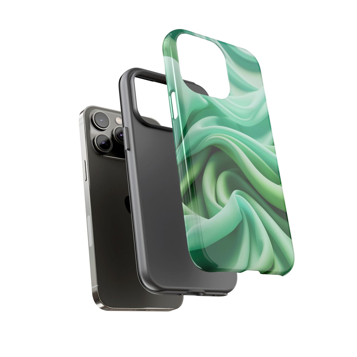 Stylish Phone Case, Tough Case, Green Abstract Design, Cell Phone Cover, Unique Gift, Trendy Accessory